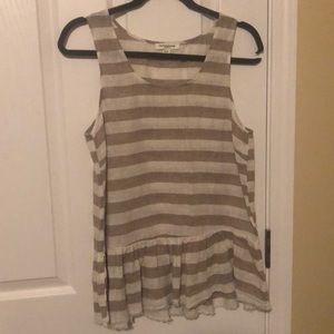 New without tags- Striped sleeveless peplum top
